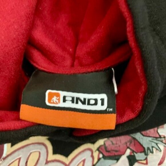 Vintage Y2k And 1 Hoodie Men’s Small Pullover Sweater Basketball Youth XL Red - Picture 3 of 8